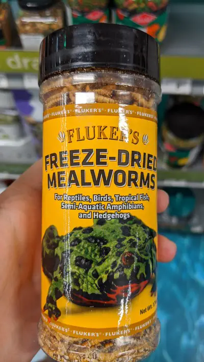 Freeze-dried mealworms